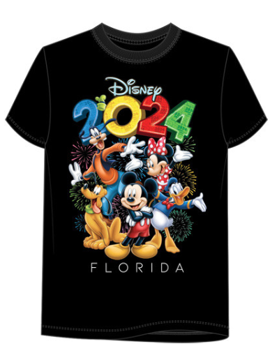Disney 2024 Florida Mickey & Friends Party Black Tee
