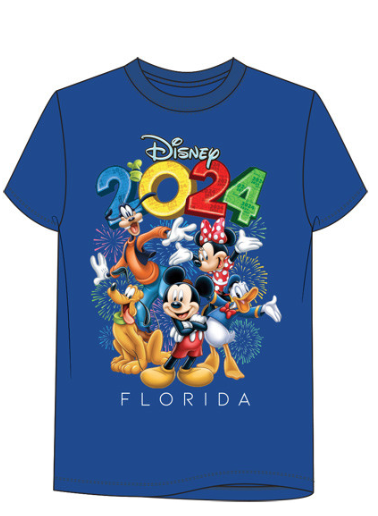 Disney 2024 Florida Mickey & Friends Party Royal Blue Tee