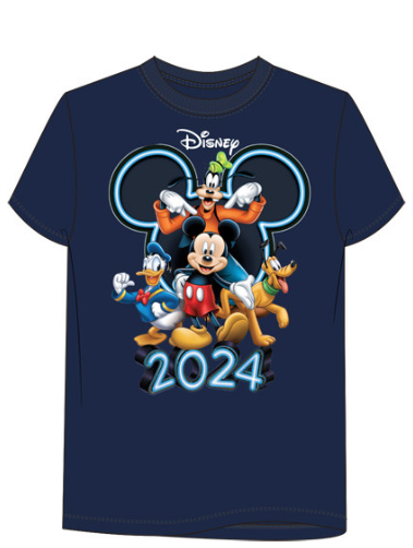 Disney 2024 Toodler Mickey, Goofy, Donald & Pluto Tee Navy