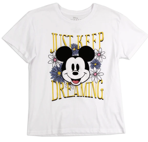 Junior Mickey Just Keep Dreaming Crochet Patch White T-Shirt