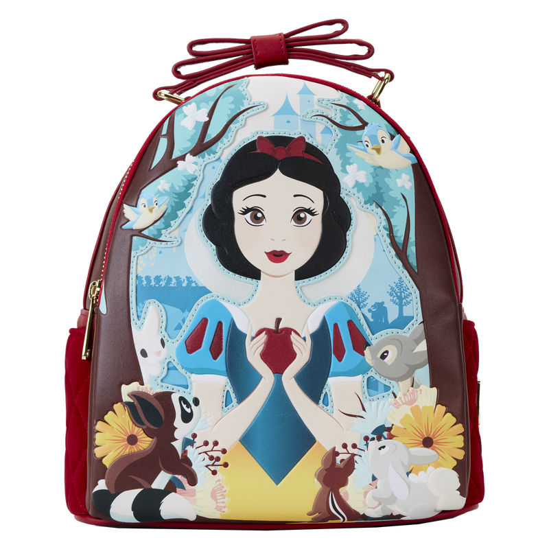 Disney Snow White Classic Apple Quilted Velvet Mini Backpack