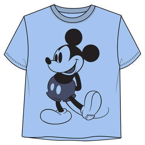 Mickey Icon Stand In Blooming  Blue Junior Shirt