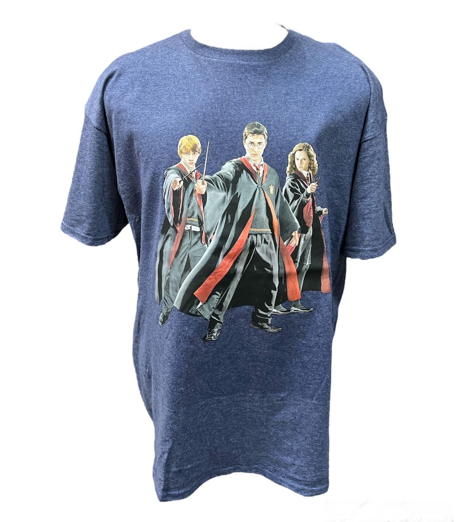 Adult Harry Potter Trio Denim Heather Tee