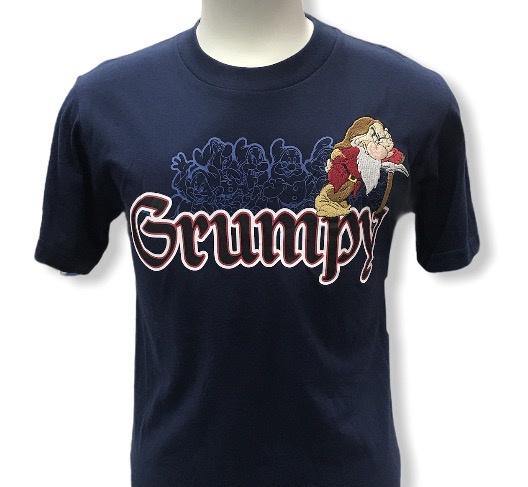 Adult Men's T Shirt Embroidered Grumpy Day, Navy
