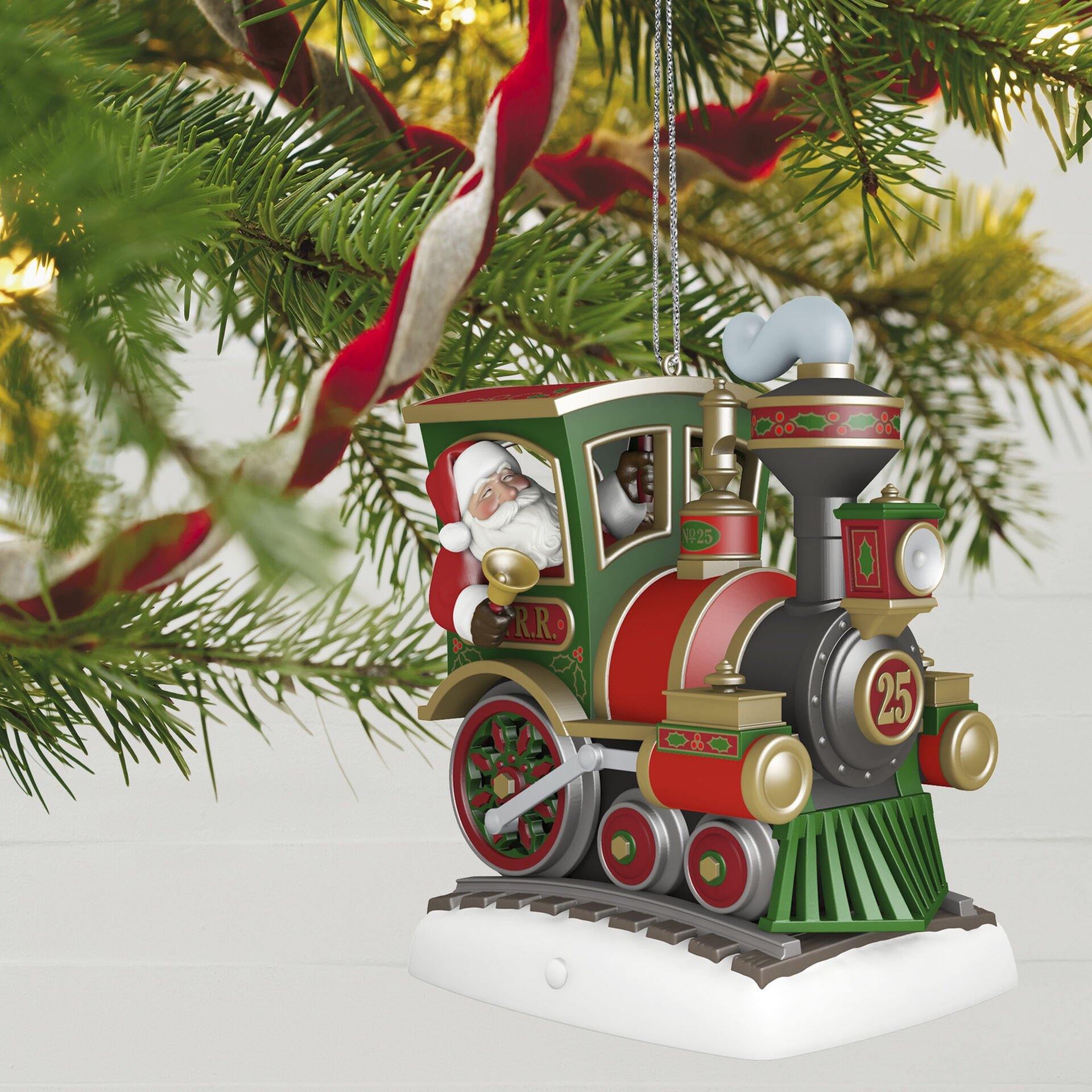 All Aboard! Santa Train Musical Ornament With Light and Motion