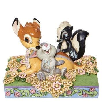 Bambi And "Childhood Friends" In Flowers Figurine
