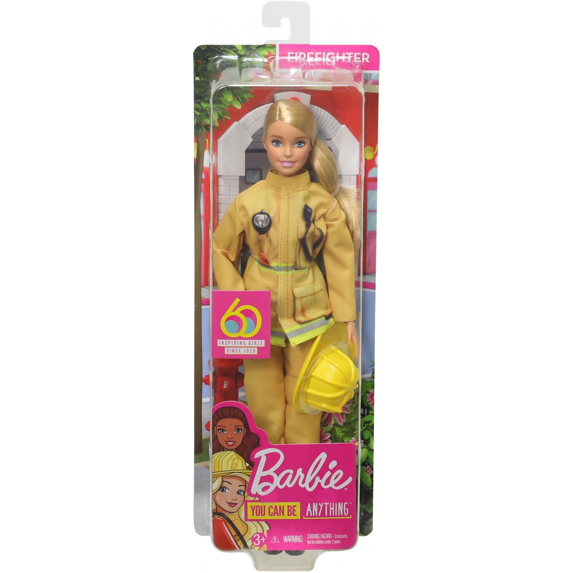 Barbie 60th Anniversary Careers Firefighter Doll With Accessories