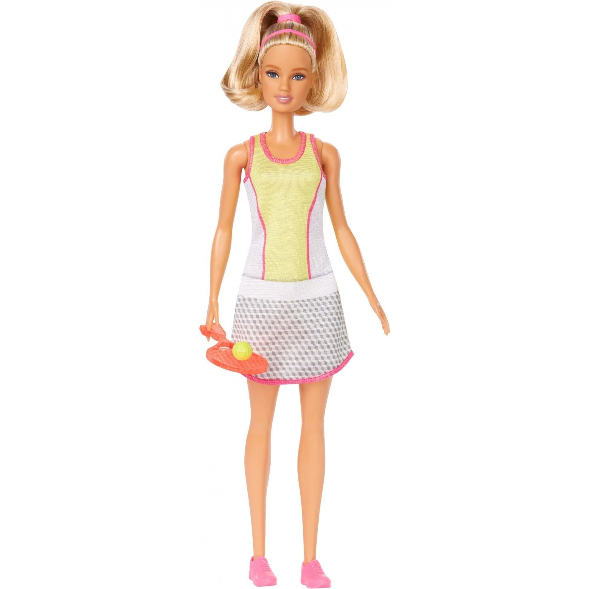 Barbie Blonde Tennis Player , Racket And Bal