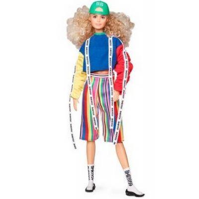 Barbie BMR1959 - Color Block Sweatshirt with Logo Tape & Striped Shorts Fashion Doll