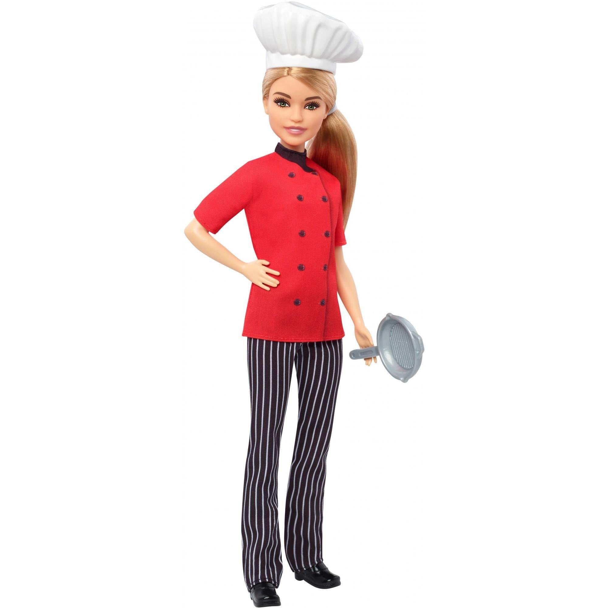 Barbie Careers Chef Doll,  Blonde Hair & Frying Pan