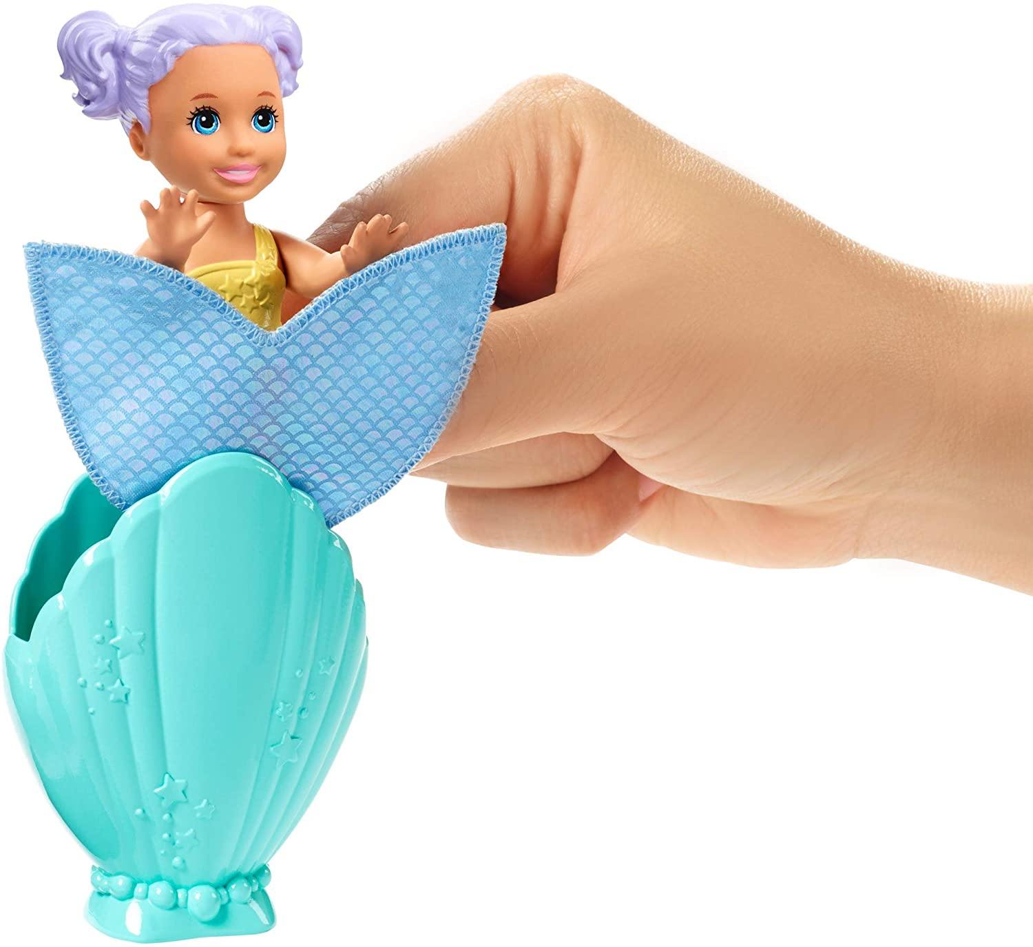 Barbie Dreamtopia Blind Pack Surprise Mermaid Dolls  [Styles May Vary], 4-inch, in Seashell, with Surprise Look, Gift for 3 to 7 Year Olds