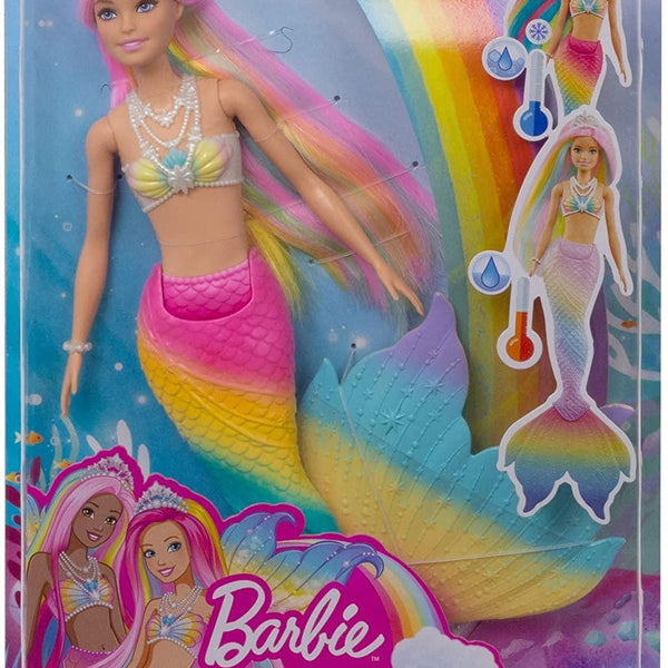 Barbie Dreamtopia Rainbow Magic Mermaid Doll with Rainbow Hair and Water-Ac Barbie Dreamtopia Rainbow Magic Mermaid Doll with Transforming