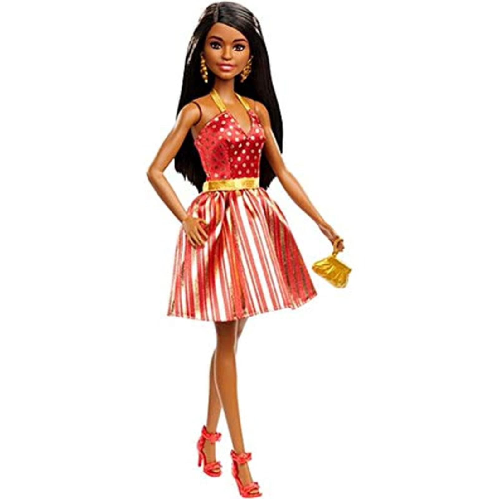 Barbie Holiday Doll with Red and Gold Dress | NEW