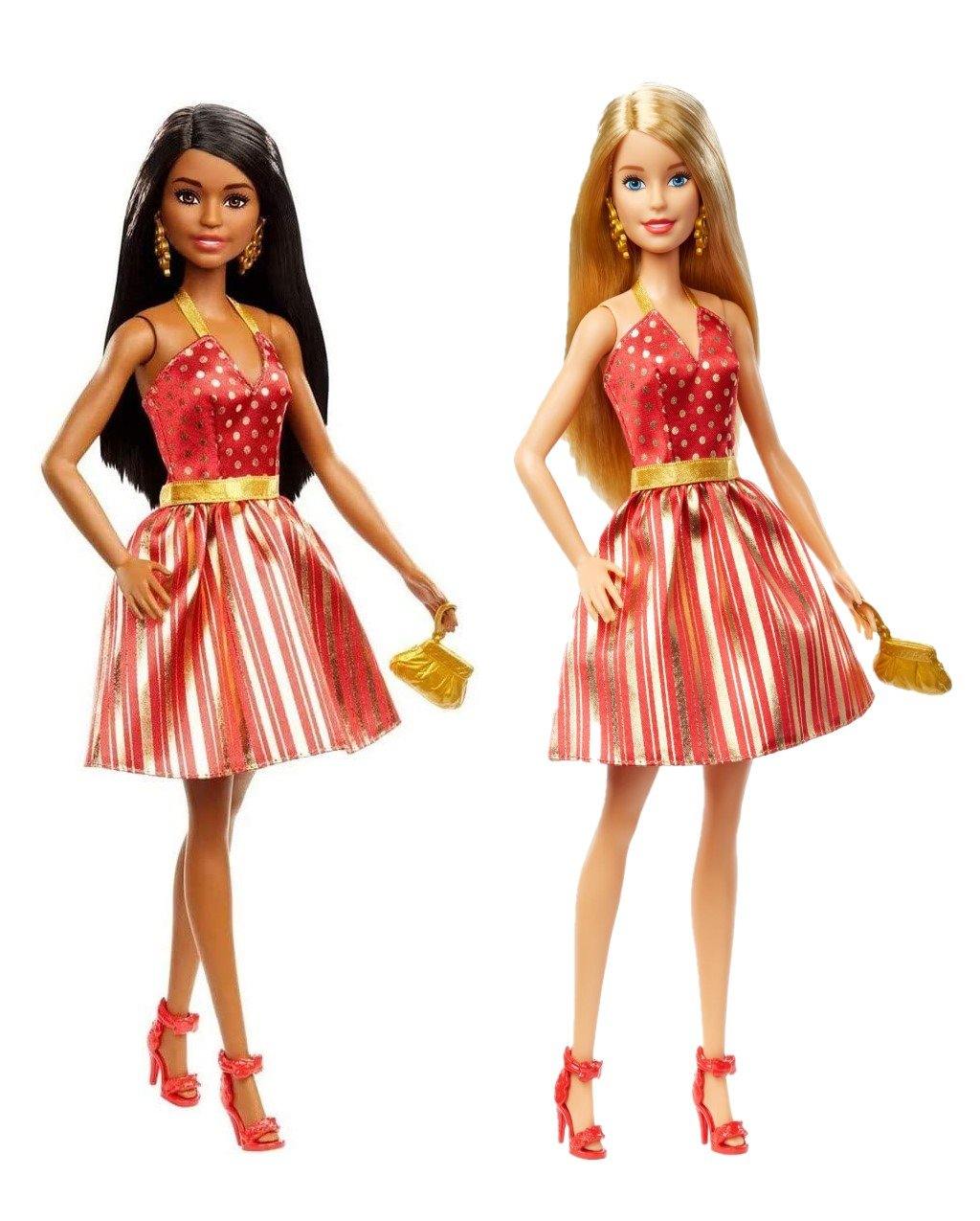 Barbie Holiday Doll with Red and Gold Dress | NEW