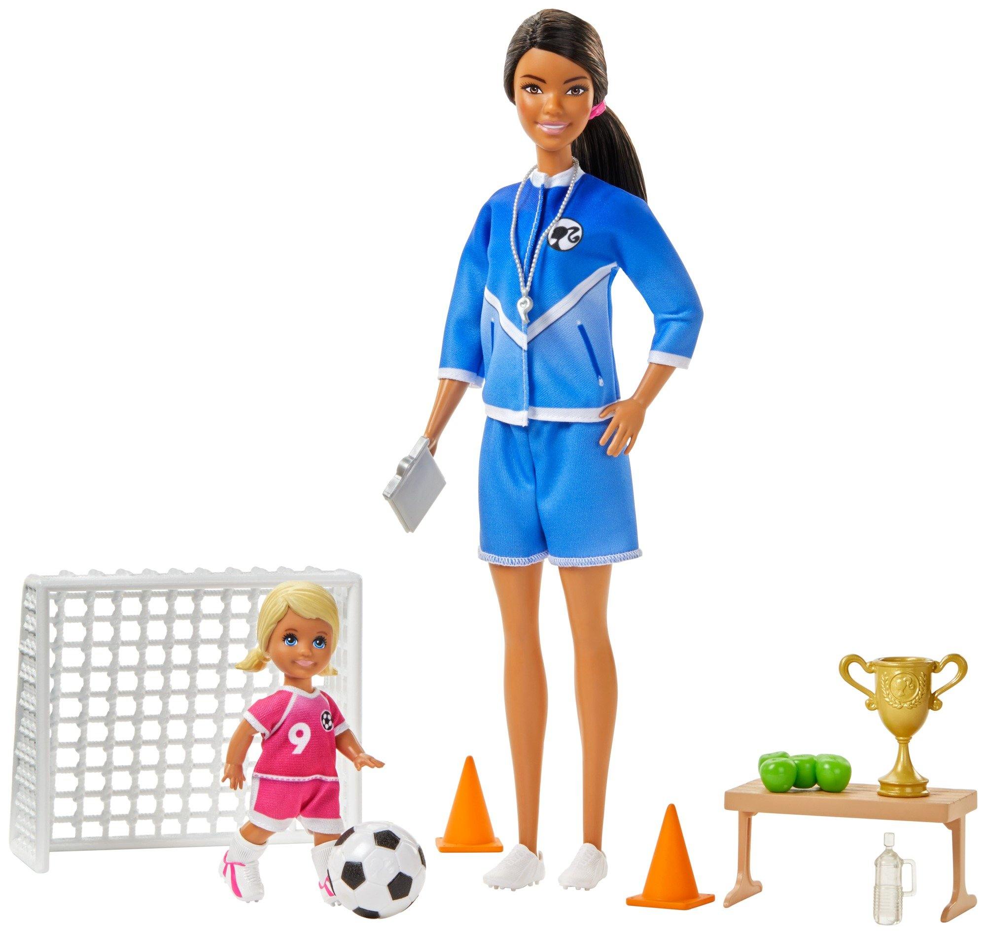 Barbie Soccer Coach Playset With Accessories - Brunette