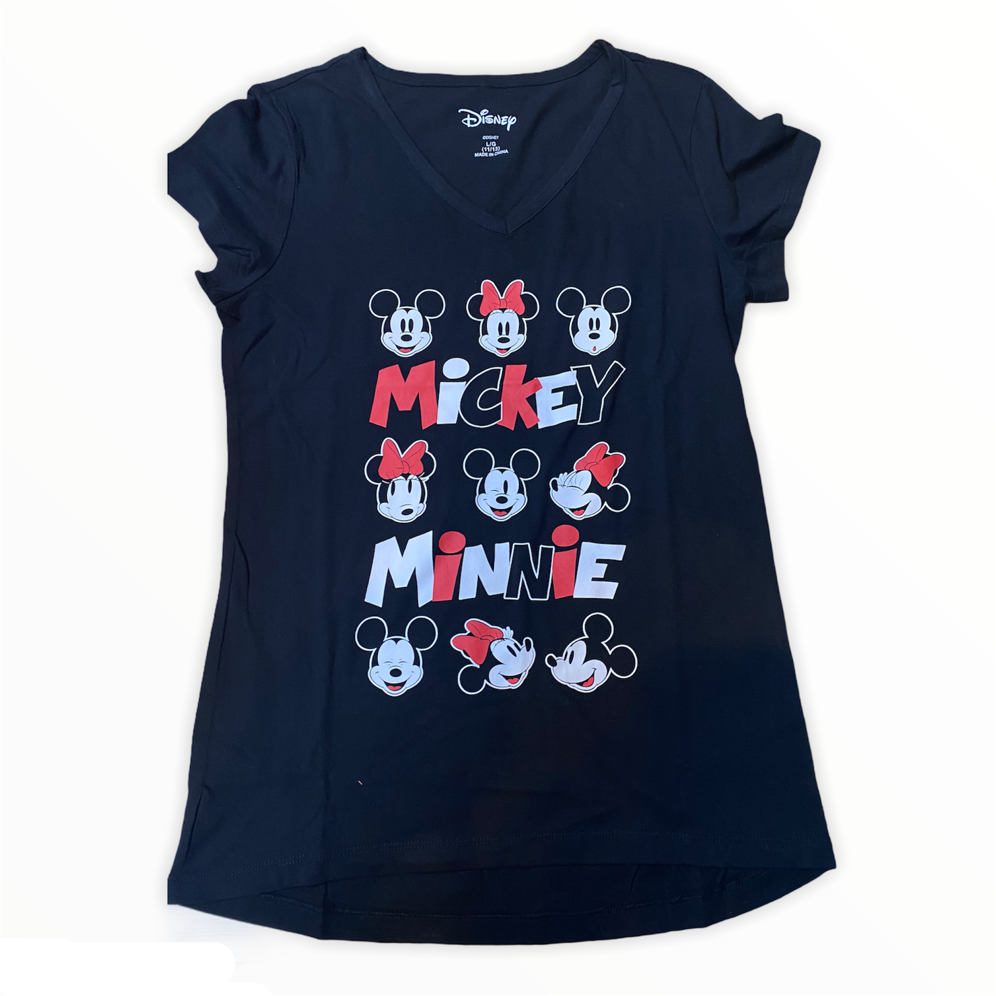 Black Mickey and Minnie Faces Women's Top