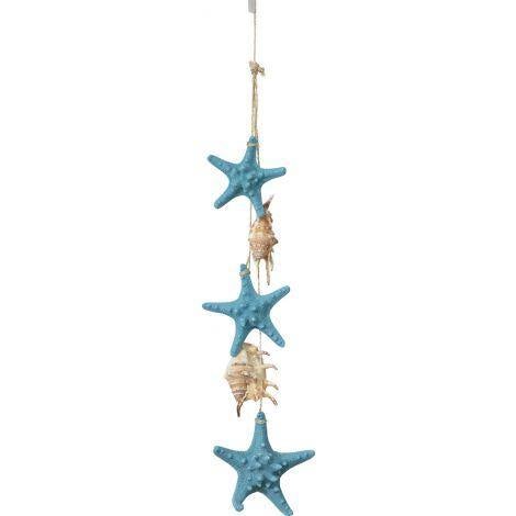 Blue Knobby Starfish And Lambis Mobile 24"