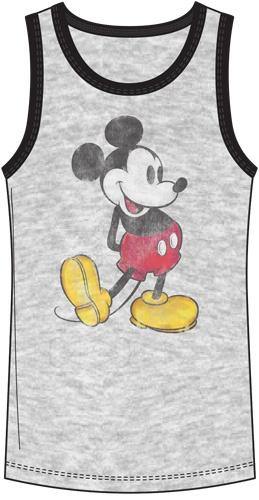 Boys Tank Nostalgia Mickey Mouse, Gray Black