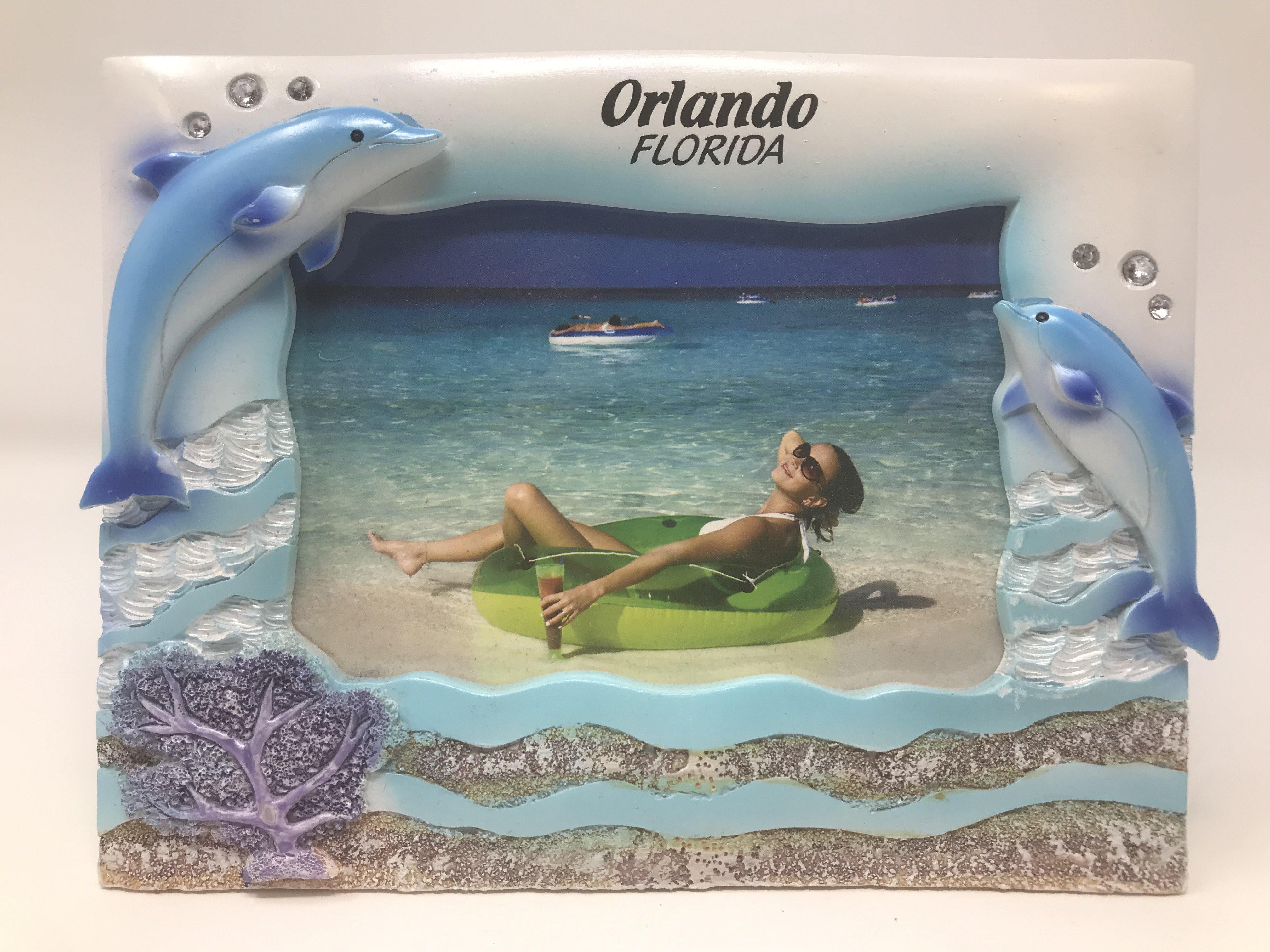 Ceramic Dolphins Photo Frame 4X6"