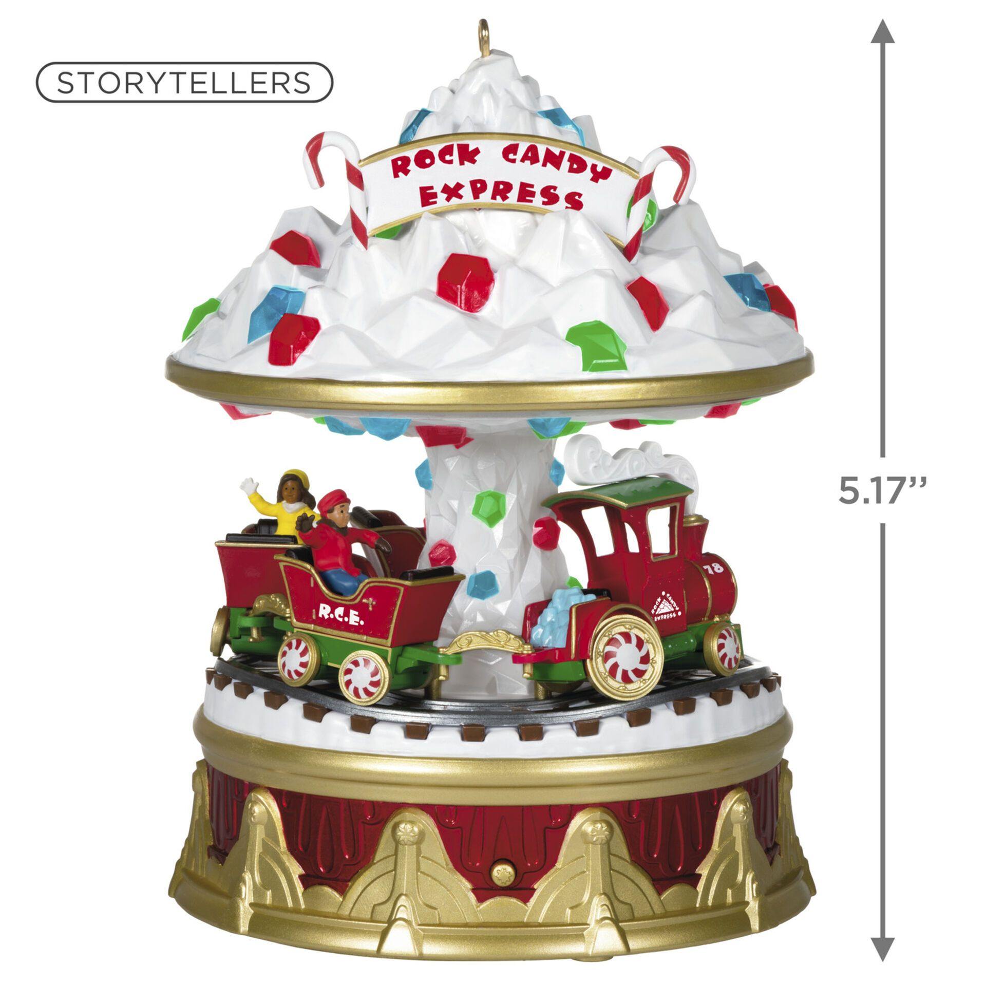 Christmas Carnival Rock Candy Express Musical Ornament With Light and Motion