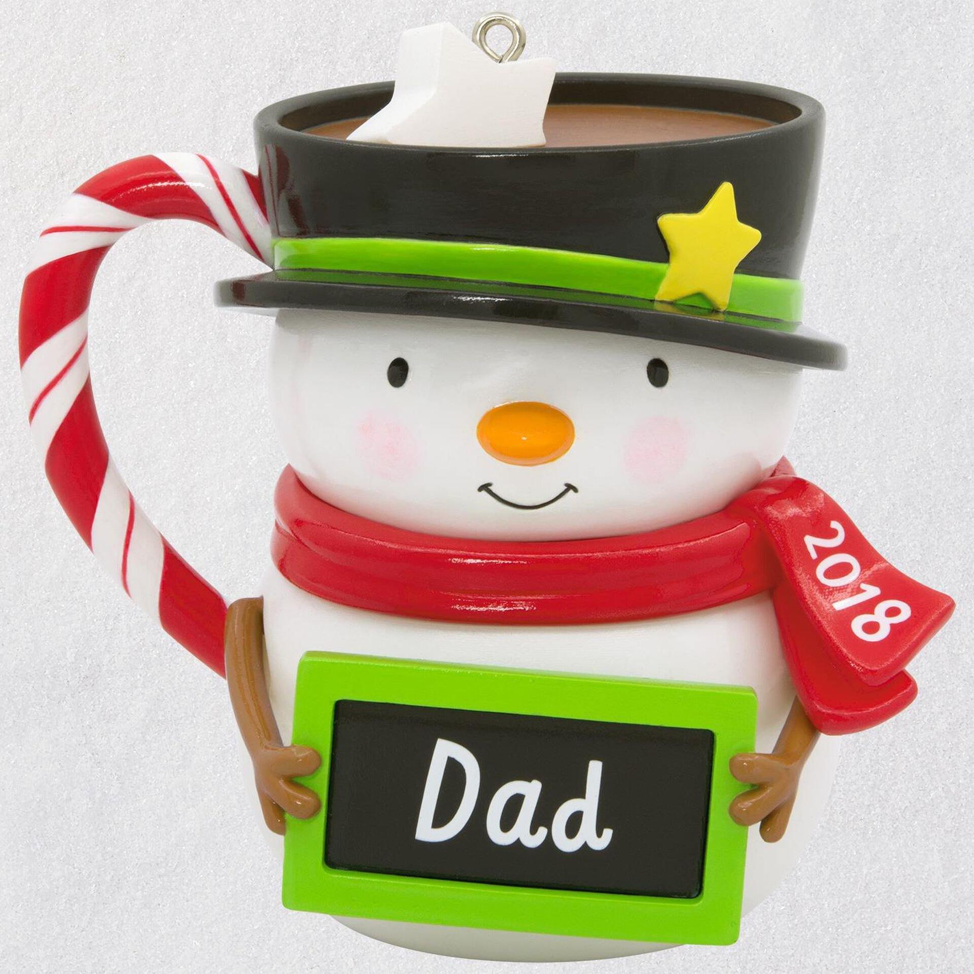 Dad Snowman Mug 2018 Ornament New In Box