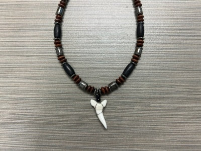 Shark Tooth Fashion Necklace w/ Metal