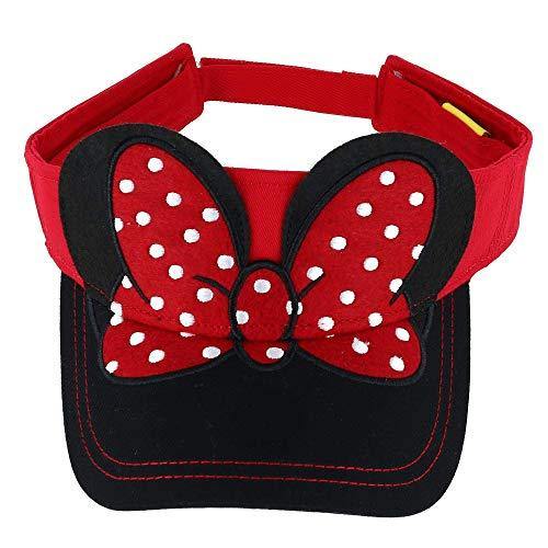 Disney Adult Hat Visor Minnie Bow, Red Black