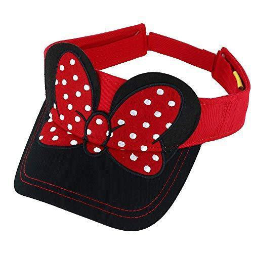 Disney Adult Hat Visor Minnie Bow, Red Black