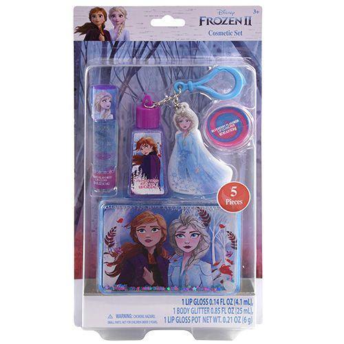 Disney Frozen 2 Cosmetic Set with Mini Body Glitter 0.85 OZ in Box & Lip Gloss