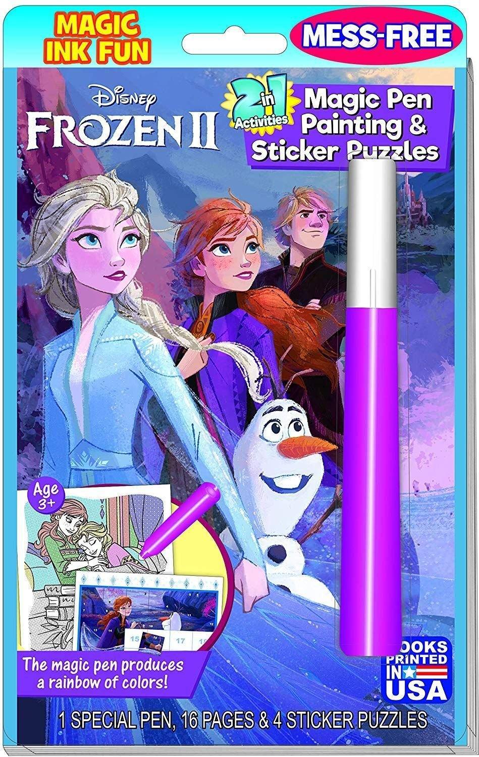 Disney Frozen Magic Pen Painting And Sticker Puzzles 2-In-1 Mess-Free Activities