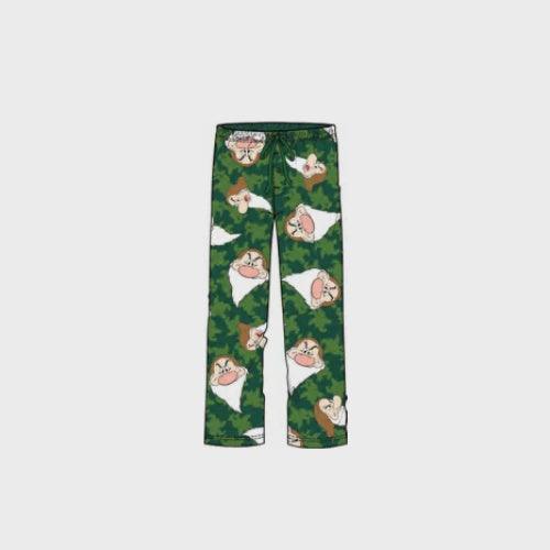 Disney Grumpy Allover Print Mens Pajama Pant Green