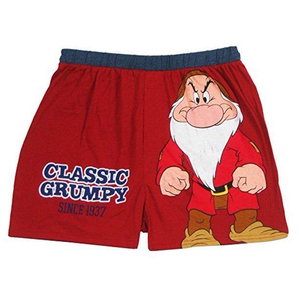 Disney Grumpy Happy Mens Boxer Shorts Underwear Red