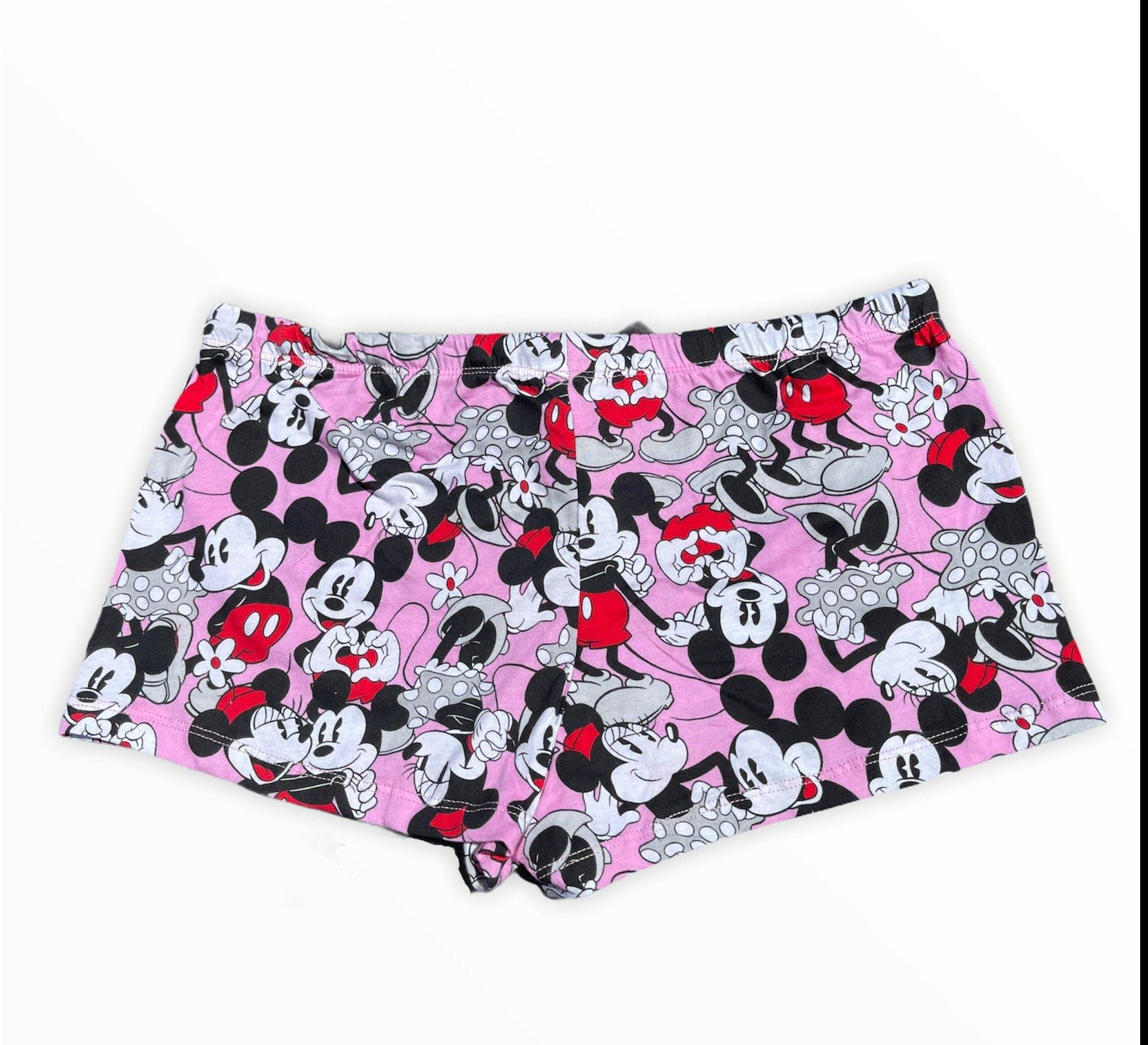 Disney Juniors Mickey & Minnie Hug Pajama Shorts Pink