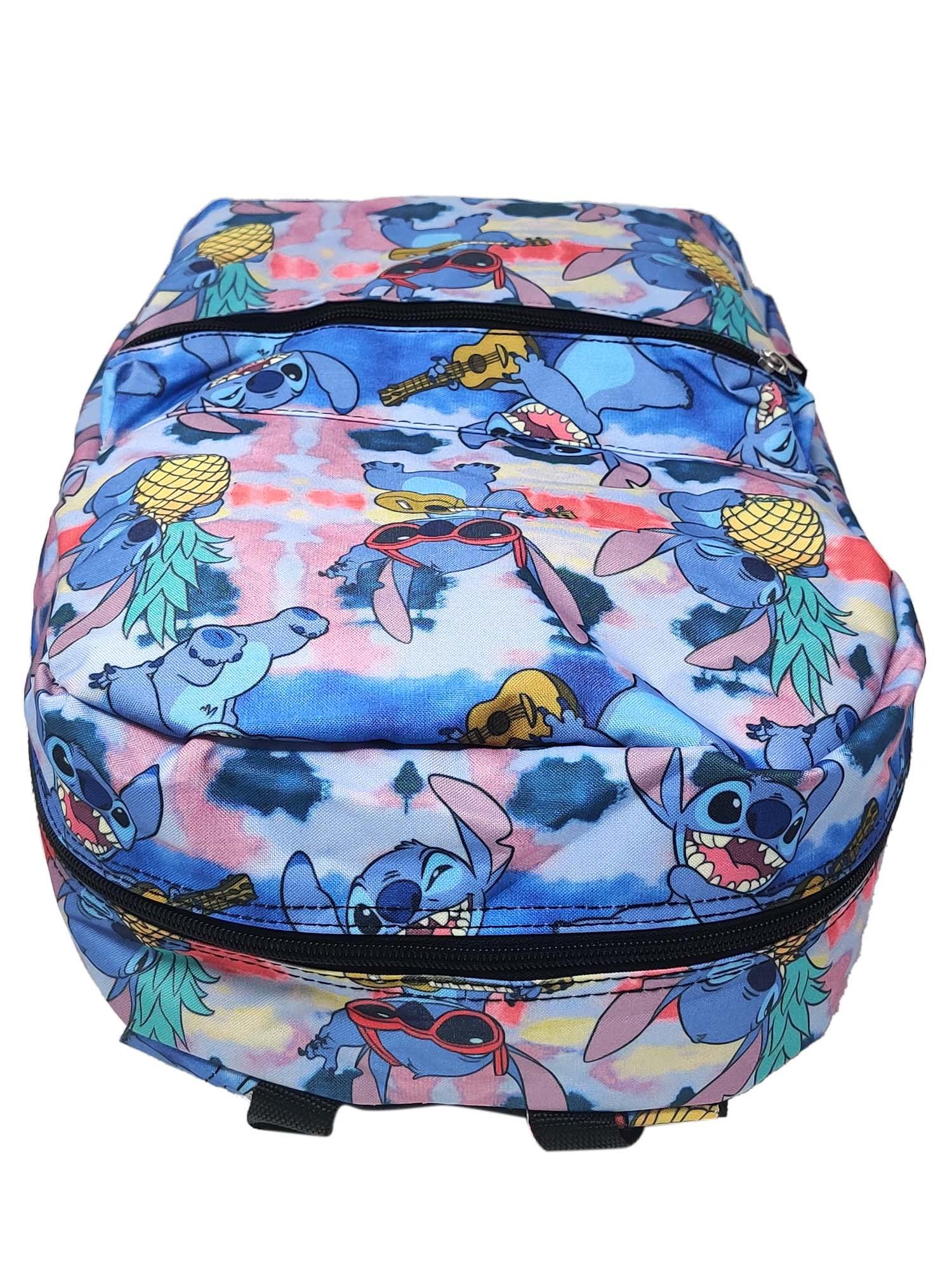 Disney Lilo & Stitch Backpack 16" All-Over Print Ukulele with Front Pocket