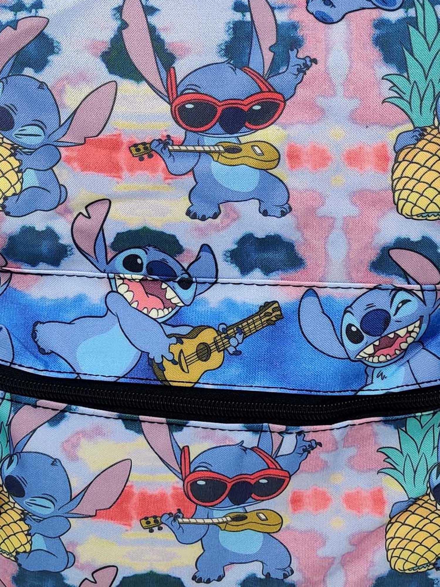 Disney Lilo & Stitch Backpack 16" All-Over Print Ukulele with Front Pocket