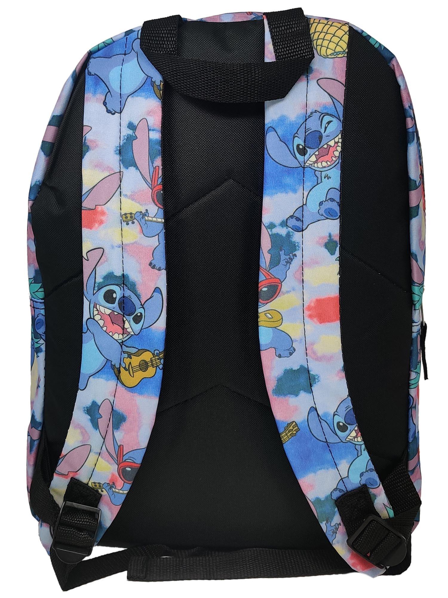 Disney Lilo & Stitch Backpack 16" All-Over Print Ukulele with Front Pocket