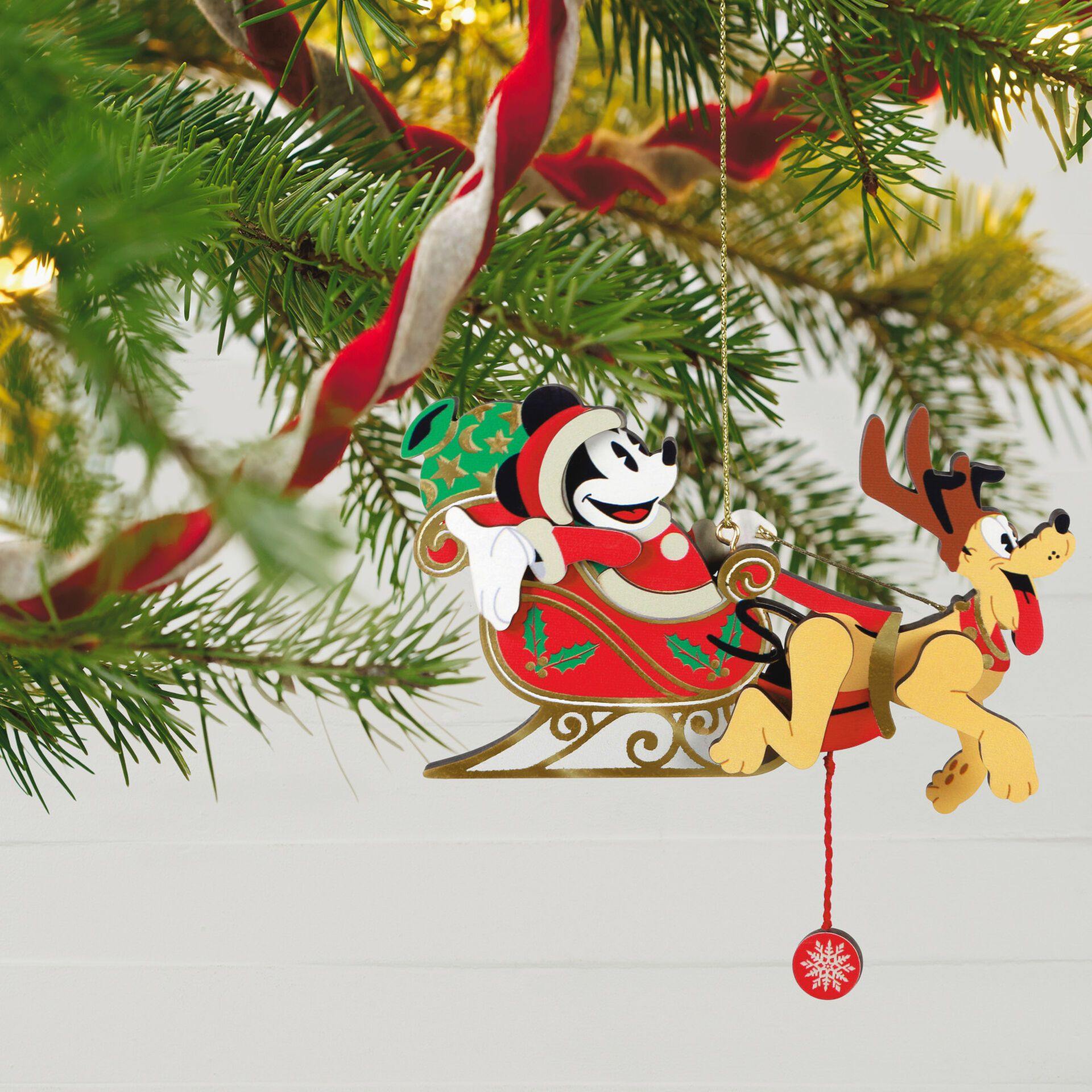 Disney Mickey And Pluto Oh, What Fun! Pull-String Ornament