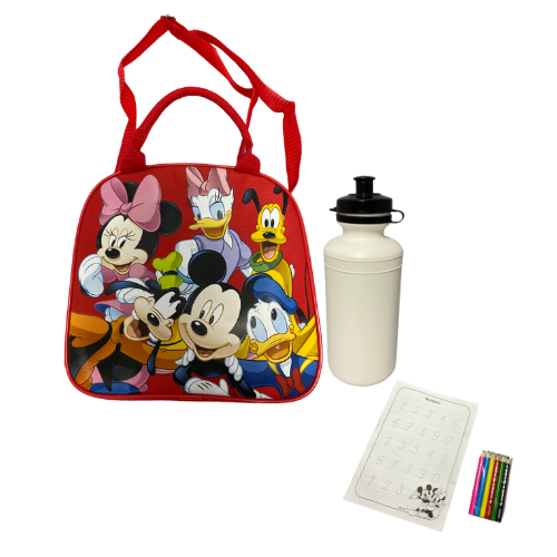 Disney Mickey Mouse & Gang Red Lunch Box with Water Bottle
