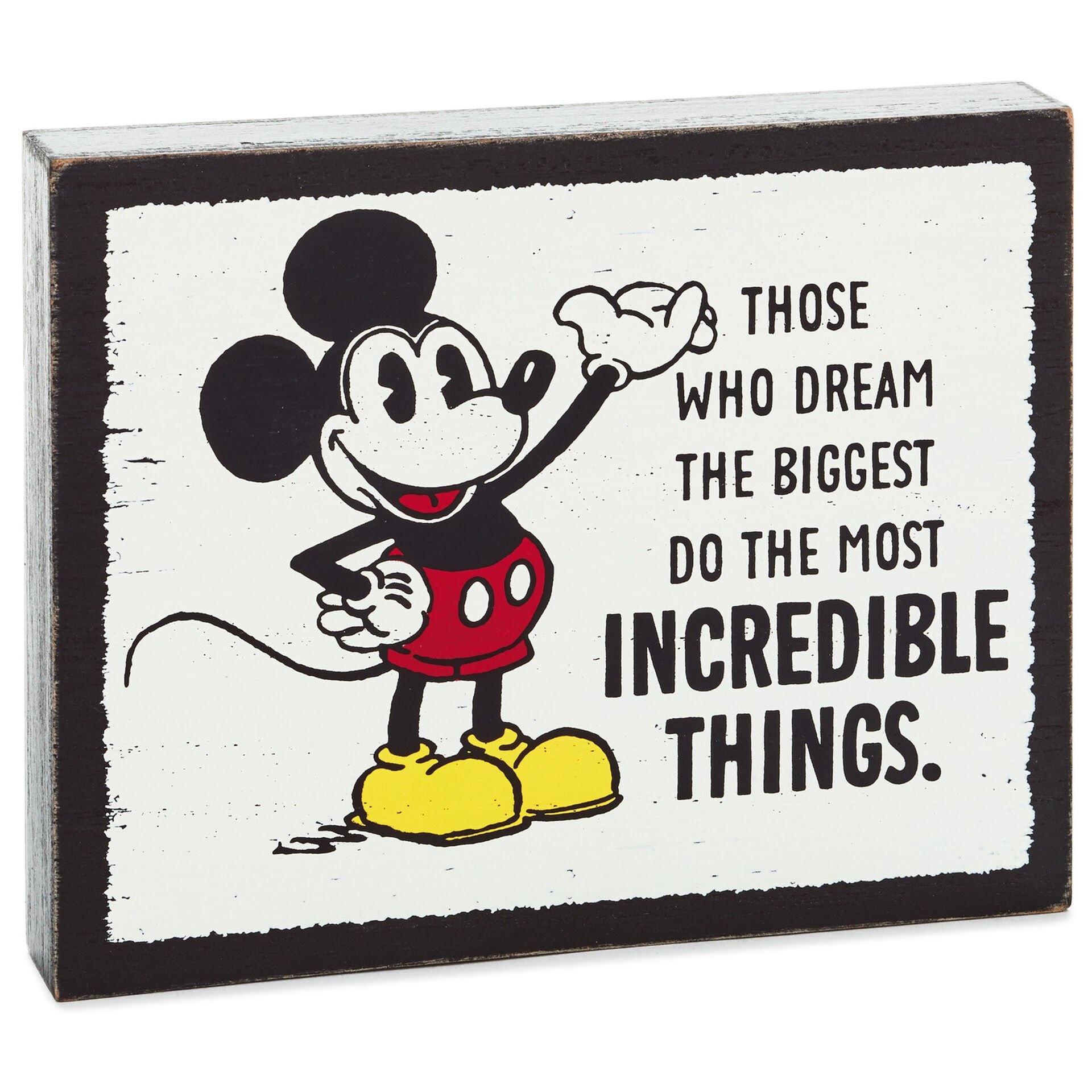 Disney Mickey Mouse Incredible Things Wood Quote Sign, 6.25X5