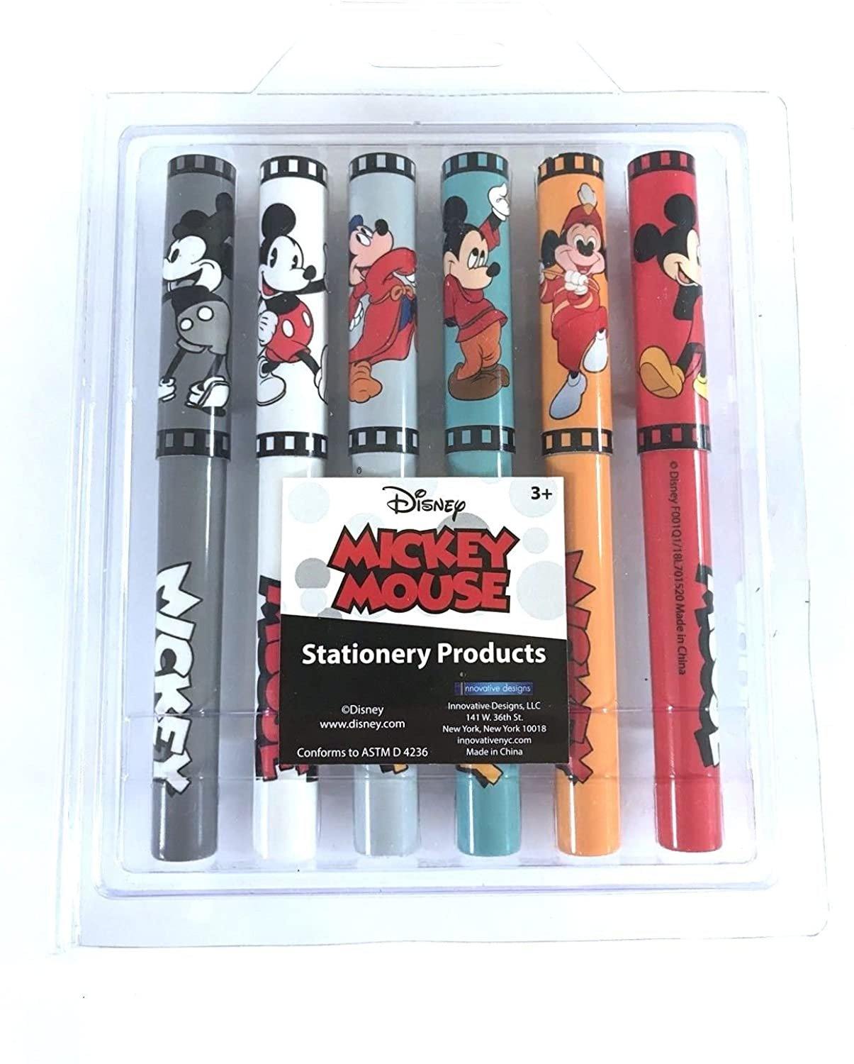 Disney Mickey Mouse "Through The Years" Set of 6 Pens