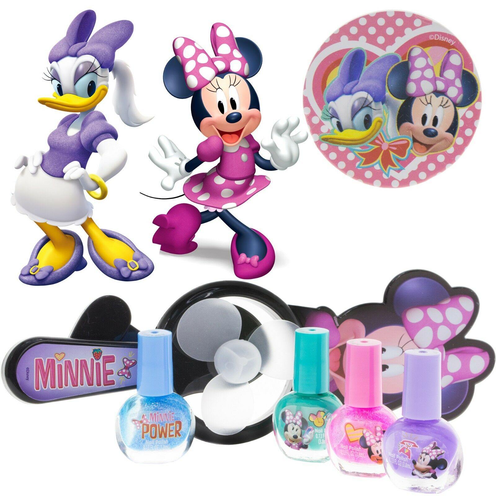 Disney Minnie Mouse Cosmetic Set Nail Polish File Fan Dryer 6 Piece