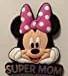 Disney Minnie Mouse Head Soft Super MOM PINK Touch Magnet