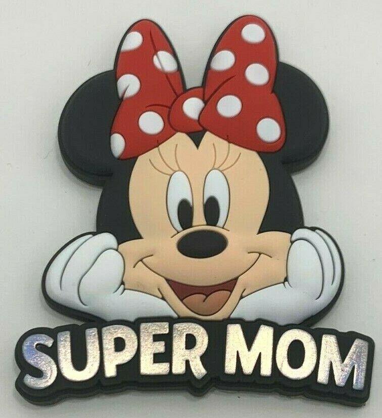 Disney Minnie Mouse Head Soft Super MOM RED Touch Magnet