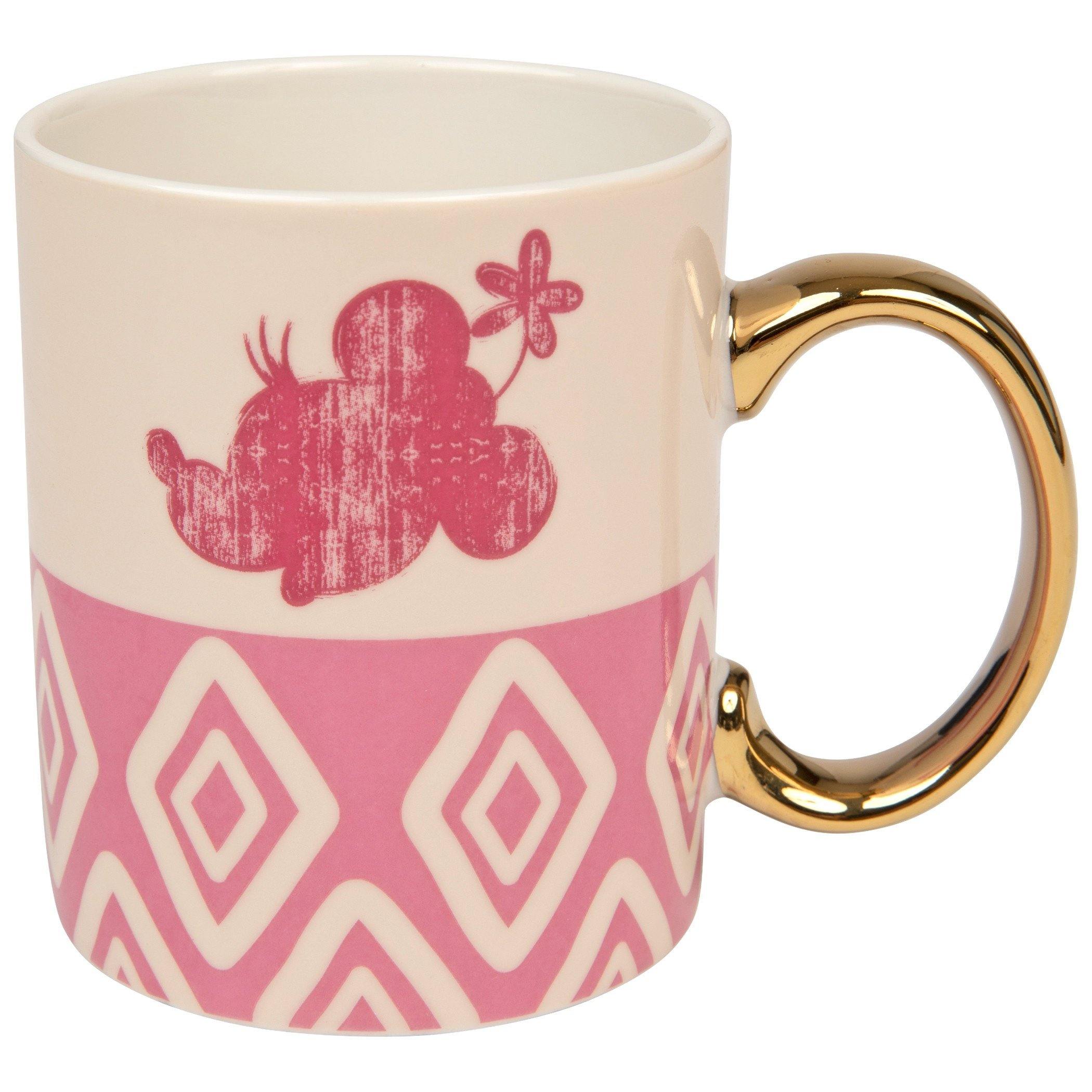 Disney Minnie Mouse Pattern With Gold Handle 11 oz Ceramic Mug