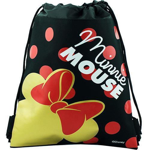 Disney Minnie Mouse Red Bow Black Drawstring Bag