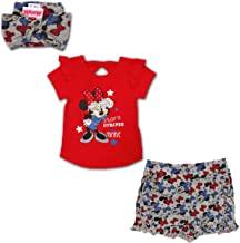 Disney Minnie Mouse Tee Shirt and Shorts Set for Girls with Matching Headband