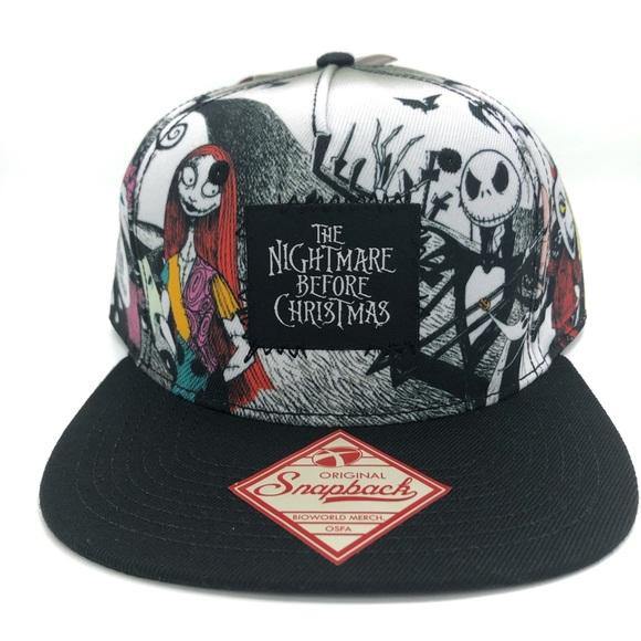 Disney Nightmare Before Christmas Snapback Cap Baseball Hat Sally Jack Skellington
