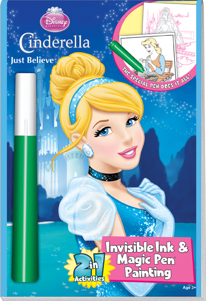 Disney Princess Cinderella Just Believe Invisible Ink Magic Pen Painting Book
