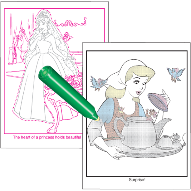 Disney Princess Cinderella Just Believe Invisible Ink Magic Pen Painting Book