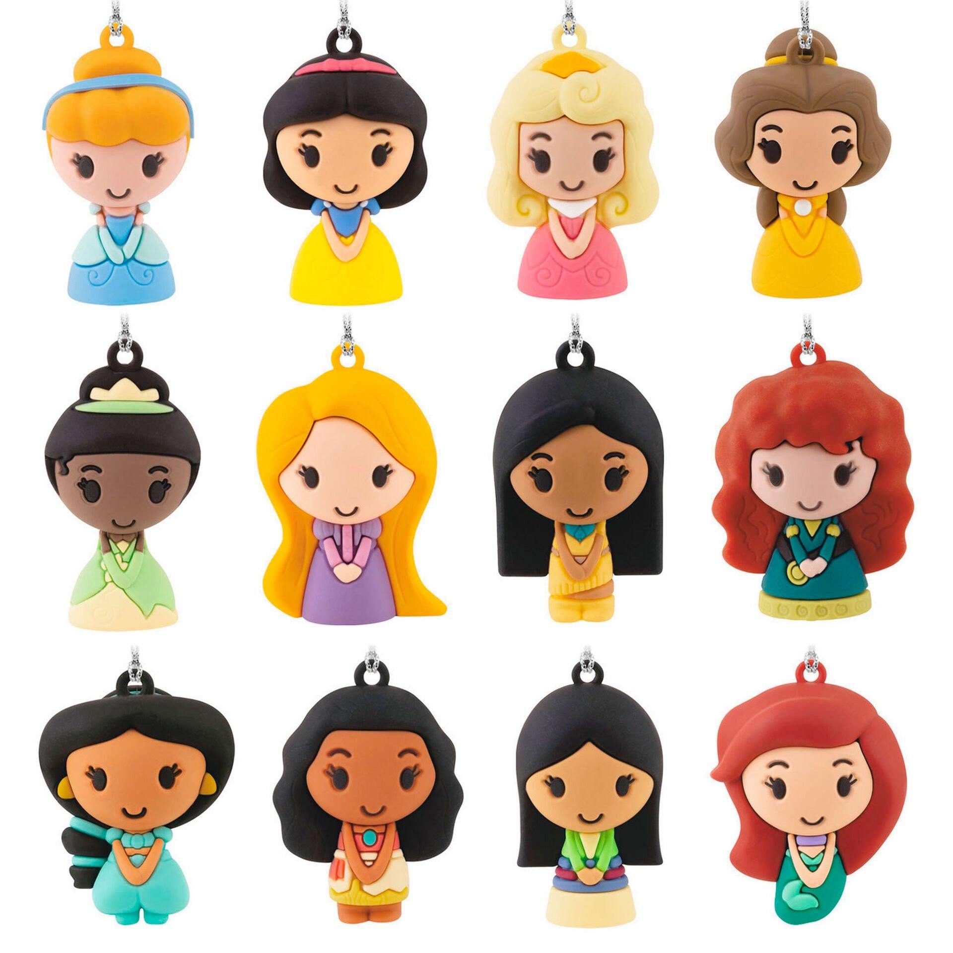 Disney Princess Countdown Calendar Miniature Christmas Tree Set Hallmark Ornaments